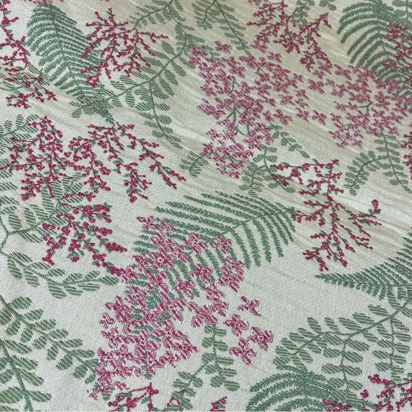 Upholstery Fabric-gold with ferns/flowers botanical design-uncut-6 yards-54” - Picture 7 of 9